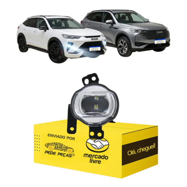 Farol Milha Cibie Auxiliar Haval H6 Gt 2023 24 2026 L.d Led Prateado