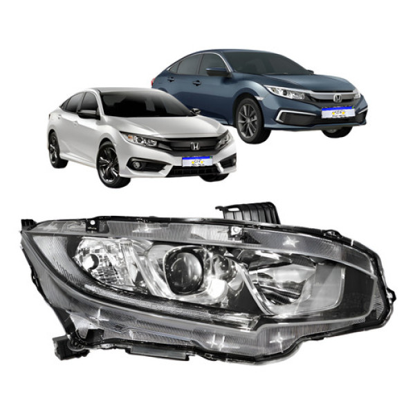 Farol Honda Civic G10 2017 2018 2019 2020 2021 Ld Novo Direito/passageiro Farol Honda Civic G10 2017 2018 2019 2020 2021 Ld Novo Direito/passageiro
