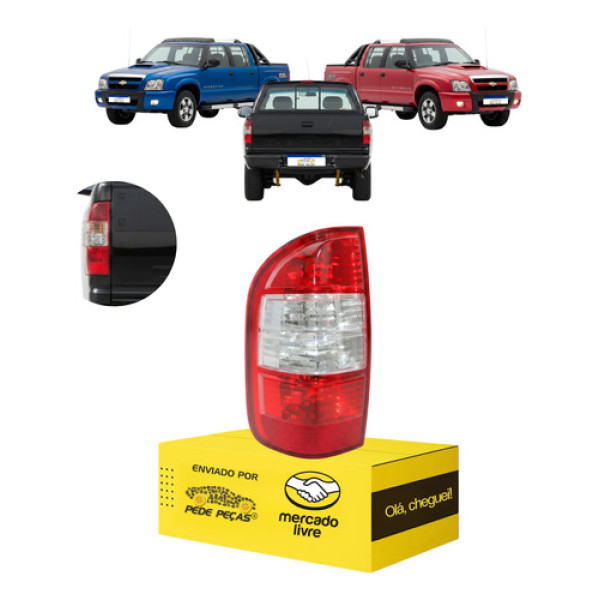 Lanterna Traseira Chevrolet S10 2009 2010 2011 Cristal Le Esquerdo/motorista Vermelho Cristal