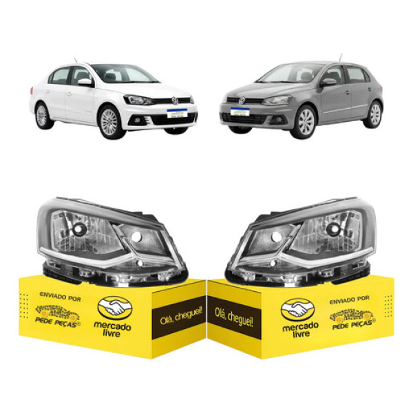 Par Farol Volkswagen Gol Voyage G7 2017 2018 Ambos Lados