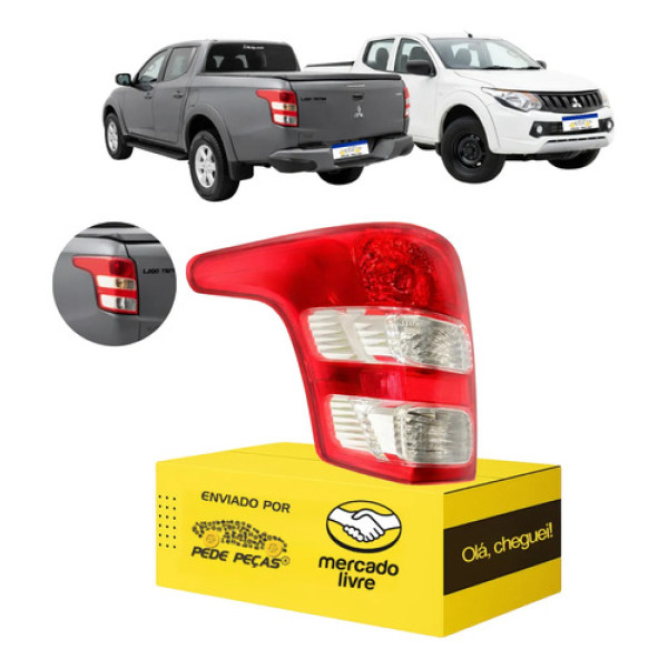Lanterna L200 Triton Sport 2017 18 19 20 21 22 23 24 2025 Le Esquerdo Vermelho