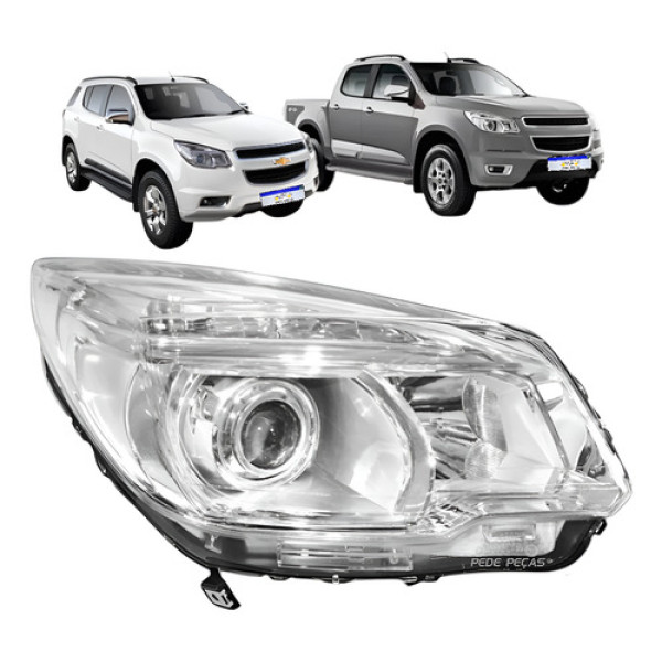 Farol Chevrolet S10 Trailblazer 2012 A 2016 Com Projetor Ld Direito/passageiro Farol Chevrolet S10 Trailblazer 2012 A 2016 Com Projetor Ld Direito/passageiro