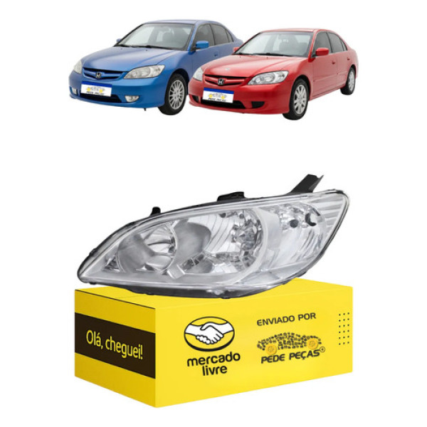 Farol Sinaleira Honda Civic 2004 05 2006 Cromado C/avaria Le Esquerdo/motorista