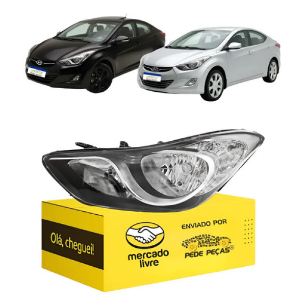 Farol Esquerdo Elantra Gls 2011 2012 2013 14 15 2016 Manual Esquerdo/motorista