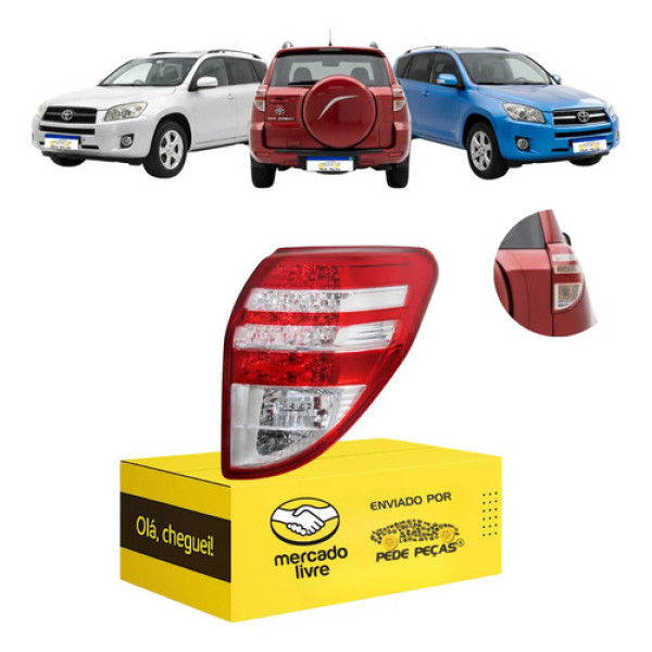 Lanterna Toyota Rav4 2009 2010 2011 2012 C/led Nova L.d Direito/passageiro Cristal