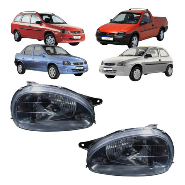 Farol Gm Corsa 1994 1995 1996 1997 A 2010 Mascara Negra Novo