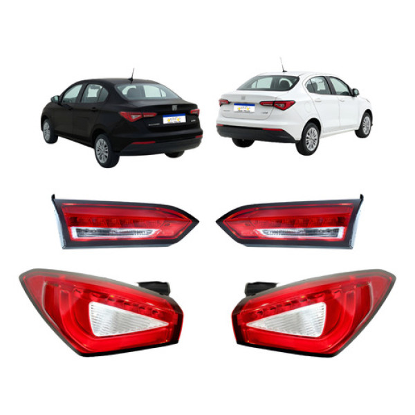 Jogo Lanterna Canto Tampa Fiat Cronos 2018 A 2025 C/led Novo Ambos Lados Vermelho