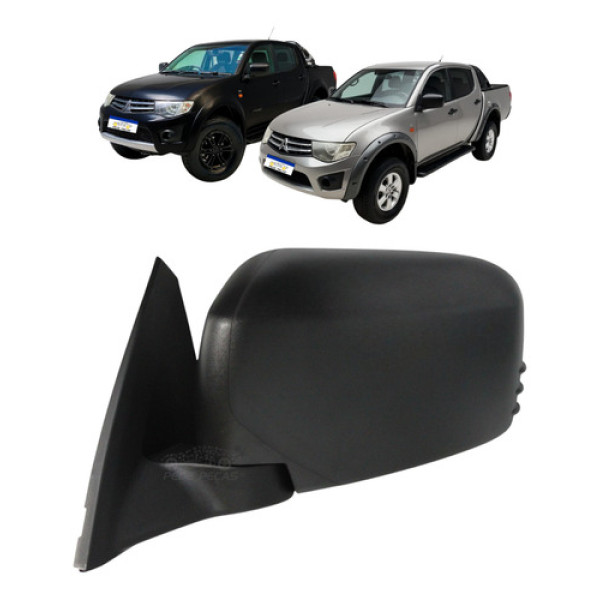 Retrovisor Mitsubishi Triton 2009 A 2017 Preto Texturizado