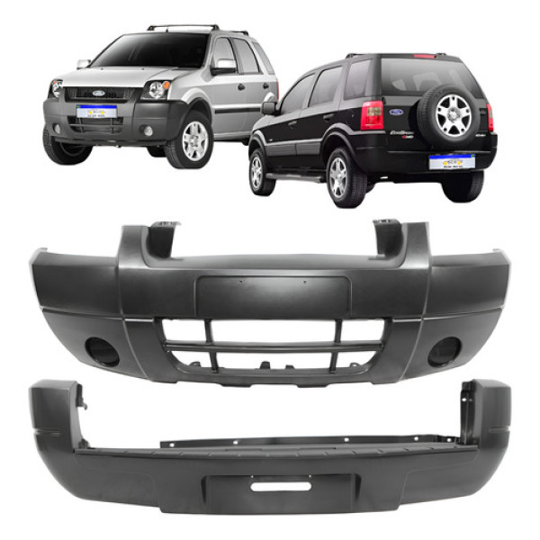 Kit Parachoque Ford Ecosport 2003 2004 2005 2006 2007 Novo Preto