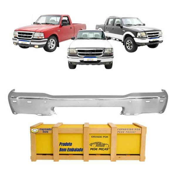 Parachoque Dianteiro Ford Ranger Xl 1998 1999 A 2004 C/furo Cromado
