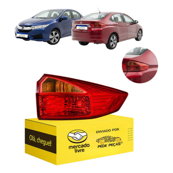 Lanterna Sinaleira Canto Direito Honda City 2015 2016 2017 Direito/passageiro Vermelho/ambar