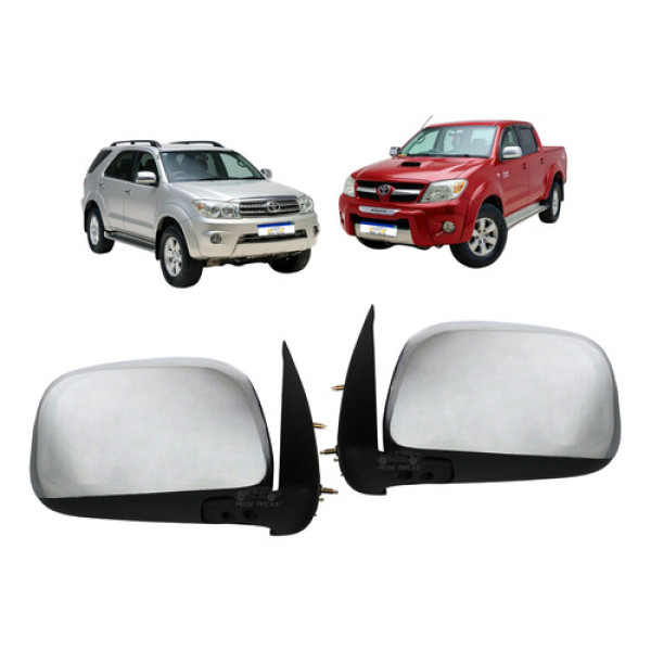 Retrovisor Toyota Hilux Sw4 2006 A 2015 Cromado Manual Par