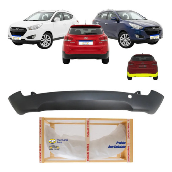 Spoiler Saia Traseira Inferior Ix35 2010 11 12 A 2022 Novo Preto