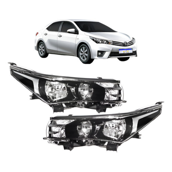 Farol Toyota Corolla 2015 2016 2017 Dianteiro Novo Par Direito
