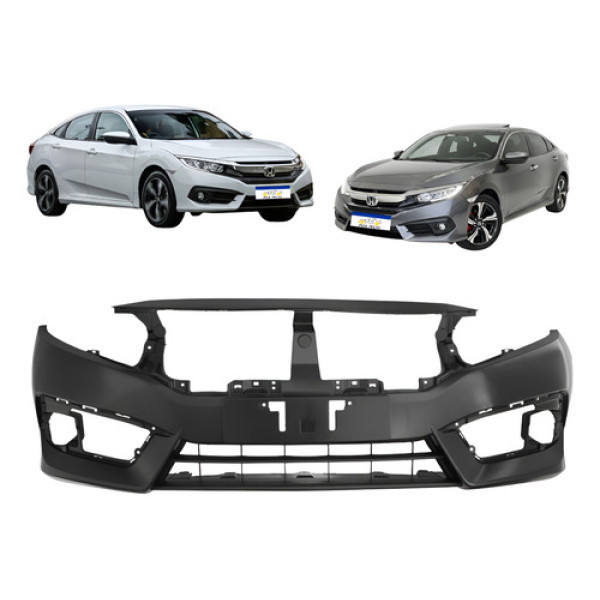 Parachoque Dianteiro Com Grade Honda Civic G10 2017 A 2019 Preto