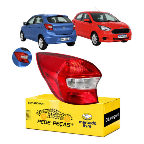 Lanterna Traseira Ford Ka Hatch S Sel 2015 A 2018 Novo Le Esquerdo/motorista Vermelho