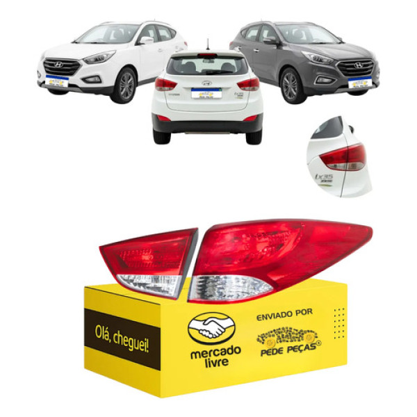 Kit Lanterna Canto E Tampa Ix35 2010 A 2022 Cristal Nova Ld Direito/passageiro Vermelho