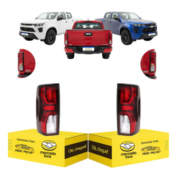 Lanterna Sinaleira Chevrolet S10 Wt 2025 2026 S/led Nova Par Ambos Lados Vermelho
