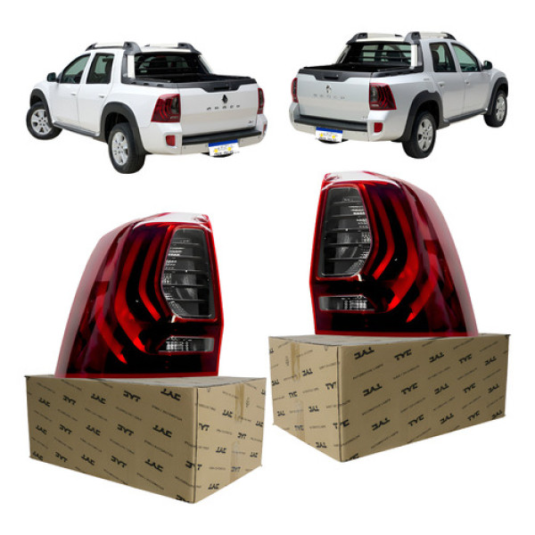 Par Lanterna Sinaleira Renault Duster Oroch 2015 A 2022 Ambos Lados Vermelho