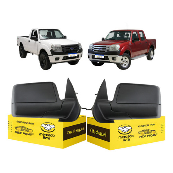 Retrovisor Ford Ranger 2009 2010 2011 2012 Fixo Manual Par