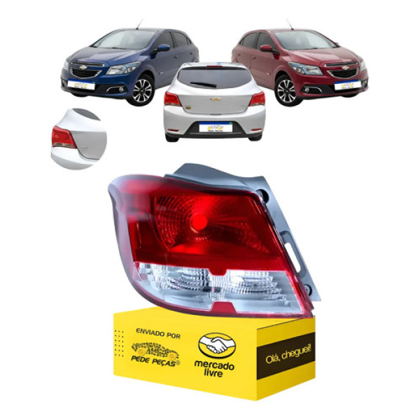 Lanterna Sinaleira Onix 2013 14 15 16 Joy 17 2018 Cristal Le Esquerdo/motorista Vermelho Cristal