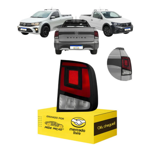 Sinaleira Traseira Vw Saveiro G8 G9 2023 24 25 2026 Direita Direito/passageiro Tricolor