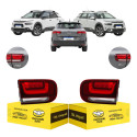 Par Lanterna Tampa Citroen C4 Cactus 2019 20 21 22 23 2024 Ambos Lados Vermelho Cristal