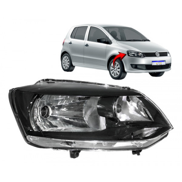 Farol Volkswagen Fox 2011 2012 2013 2014 Foco Simples L.d