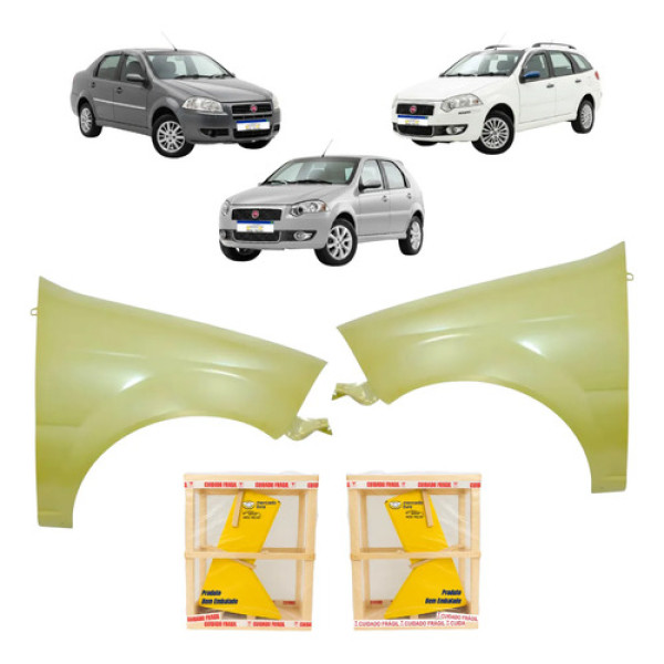 Par Paralama Fiat Palio 2010 A 2012 Siena 2009 A 2016