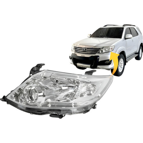 Farol Toyota Hilux Sw4 Cromado 2012 2013 A 2015 Sem Xenon Le Esquerdo/motorista