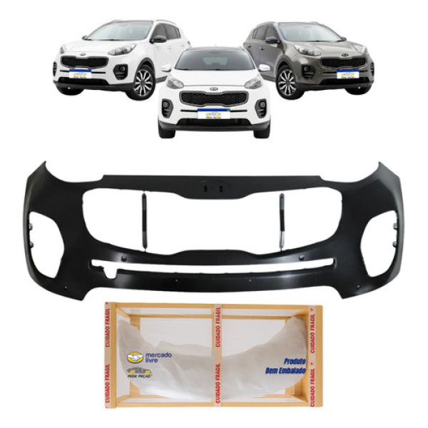 Parachoque Kia Sportage 2017 18 2019 Novo C/sensor Preto