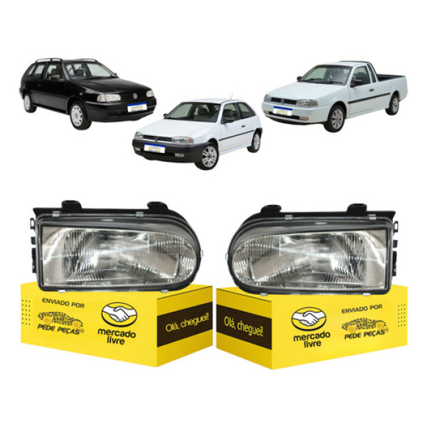 Par Farol Vw Gol Saveiro Parati Bola 1996 97 98 99 00 01 02 Ambos Lados