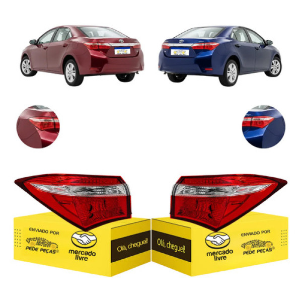 Par Lanterna Canto Toyota Corolla 2015 2016 2017 S/led Ambos Lados