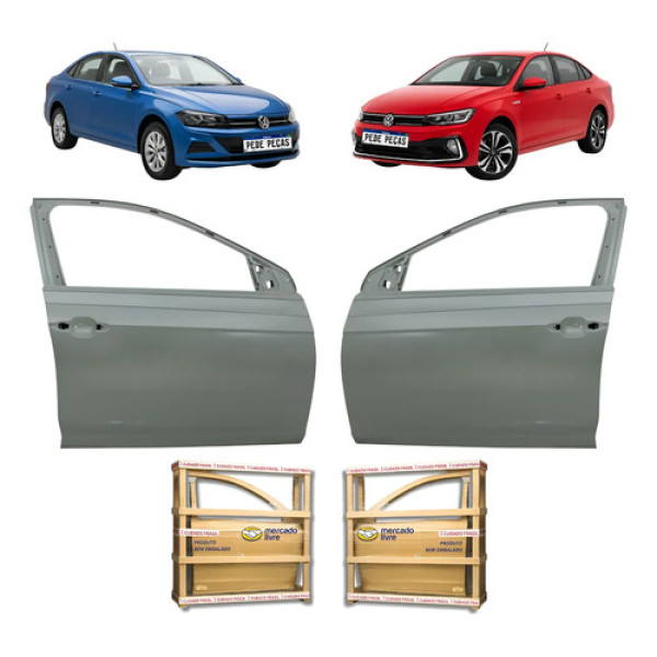 Par Porta Dianteira Vw Virtus 2017 18 19 20 21 22 23 A 2026 Dianteira Ambos Lados Cinza Para Pintura