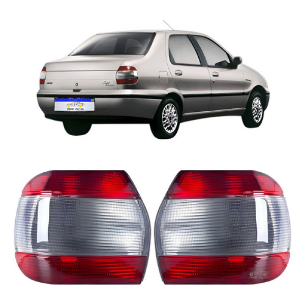 Par Lanterna Traseira Fiat Siena G1 1997 1998 1999 2000 Fume Ambos Lados Fumê