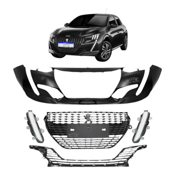 Kit Parachoque Peugeot 208 2020 A 2024 C/ Friso Preto Novo