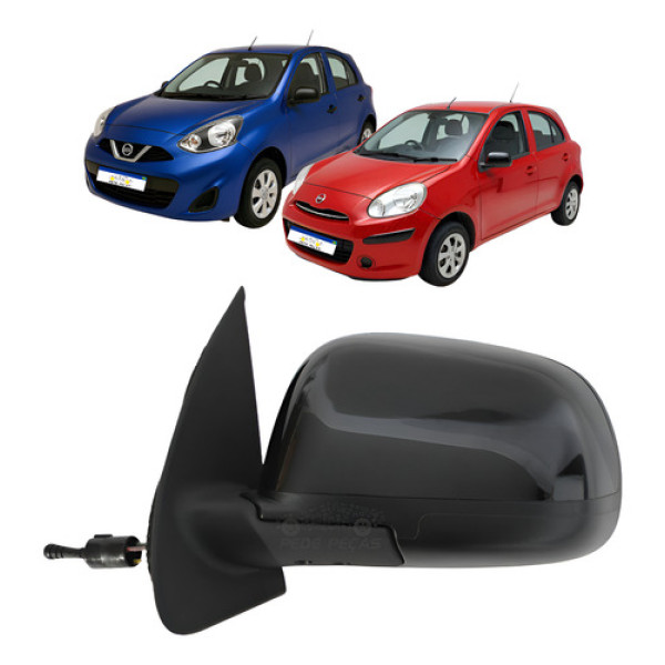 Retrovisor Manual Le Nissan March 2012 A 2020 C/controle Esquerdo