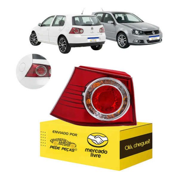 Lanterna Traseira Canto Vw Golf 2008 A 12 2013 C/avaria Le Esquerdo/motorista
