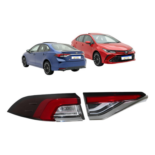 Par Lanterna Toyota Corolla 2020 A 2026 L.e Canto E Tampa Esquerdo/motorista Vermelho