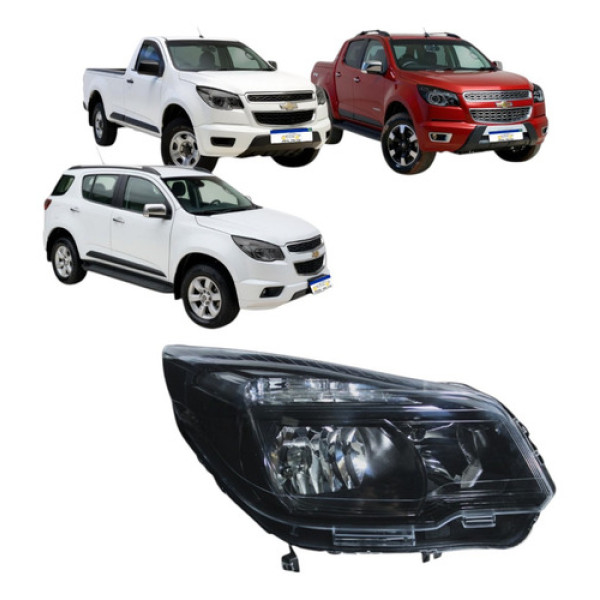 Farol Chevrolet S10 Trailblazer 2012 A 2016 Mascara Negra