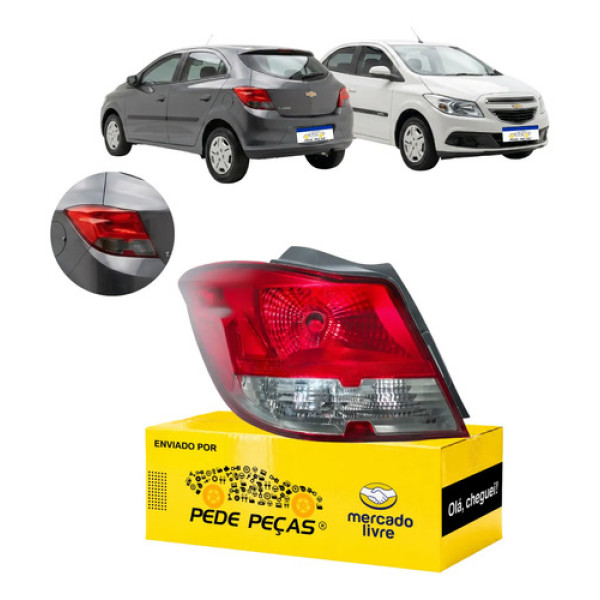 Sinaleira Traseira Gm Onix 2012 A 2016 Lt Ltz Ls Joy Fumê Le Esquerdo/motorista Vermelho