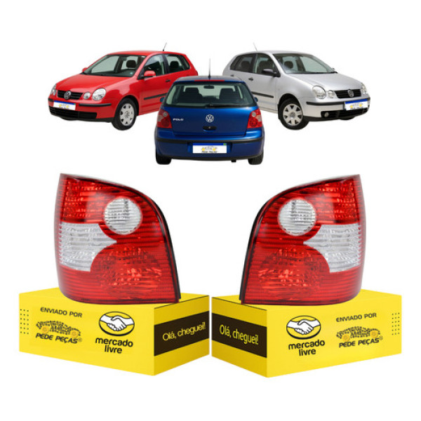 Par Lanterna Sinaleira Polo Hatch 2003 2004 2005 2006 Nova Ambos Lados Vermelho