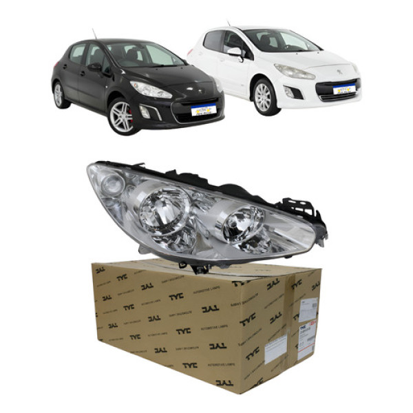 Farol Foco Duplo Peugeot 308 2011 A 2015 Mascara Cromada Ld Direito/passageiro Farol Foco Duplo Peugeot 308 2011 A 2015 Mascara Cromada Ld Direito/passageiro