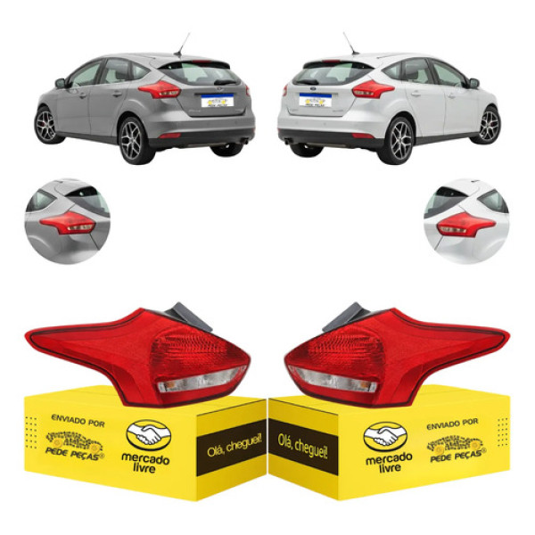Par Lanterna Traseira Ford Focus Hatch 2016 17 18 2019 S/led Ambos Lados