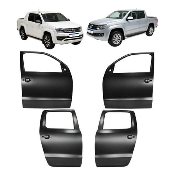Kit Portas Dianteiras/traseiras Vw Amarok 2010 A 2025 Novo Dianteira 4 Lados Preto