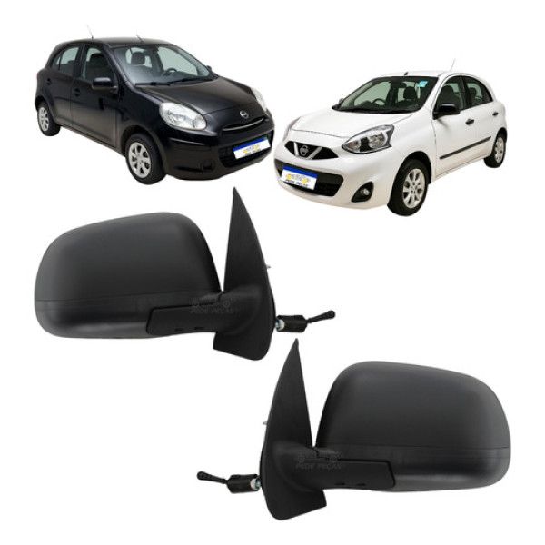 Retrovisor Nissan March 2012 A 2020 Par Manual C/ Controle