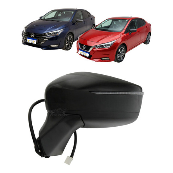 Retrovisor Le Nissan Versa 2021 A 2025 Elétrico C/pisca 