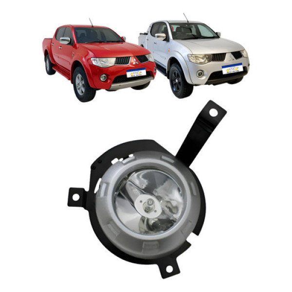 Farol Milha Auxiliar Triton L200 2009 A 2011 Com Moldura Ld Cristal Direito