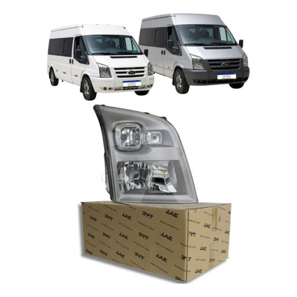 Farol Cromado Direito Eletrico Ford Transit 2009 A 2014 Novo Direito/passageiro