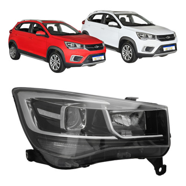 Farol Direito Chery Tiggo 2 Led 2018 2019 2020 2021 Novo Direito/passageiro Farol Direito Chery Tiggo 2 Led 2018 2019 2020 2021 Novo Direito/passageiro